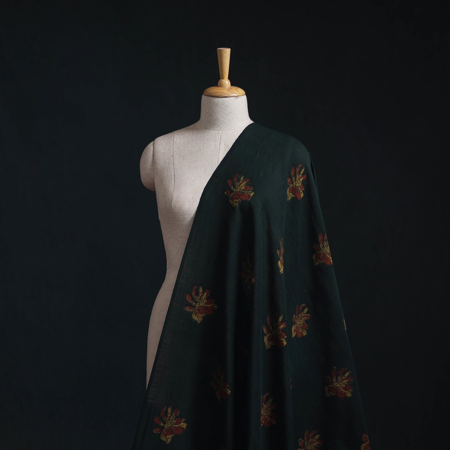 Akola Hand Block Printed Handloom Chanderi Slub Fabric 27