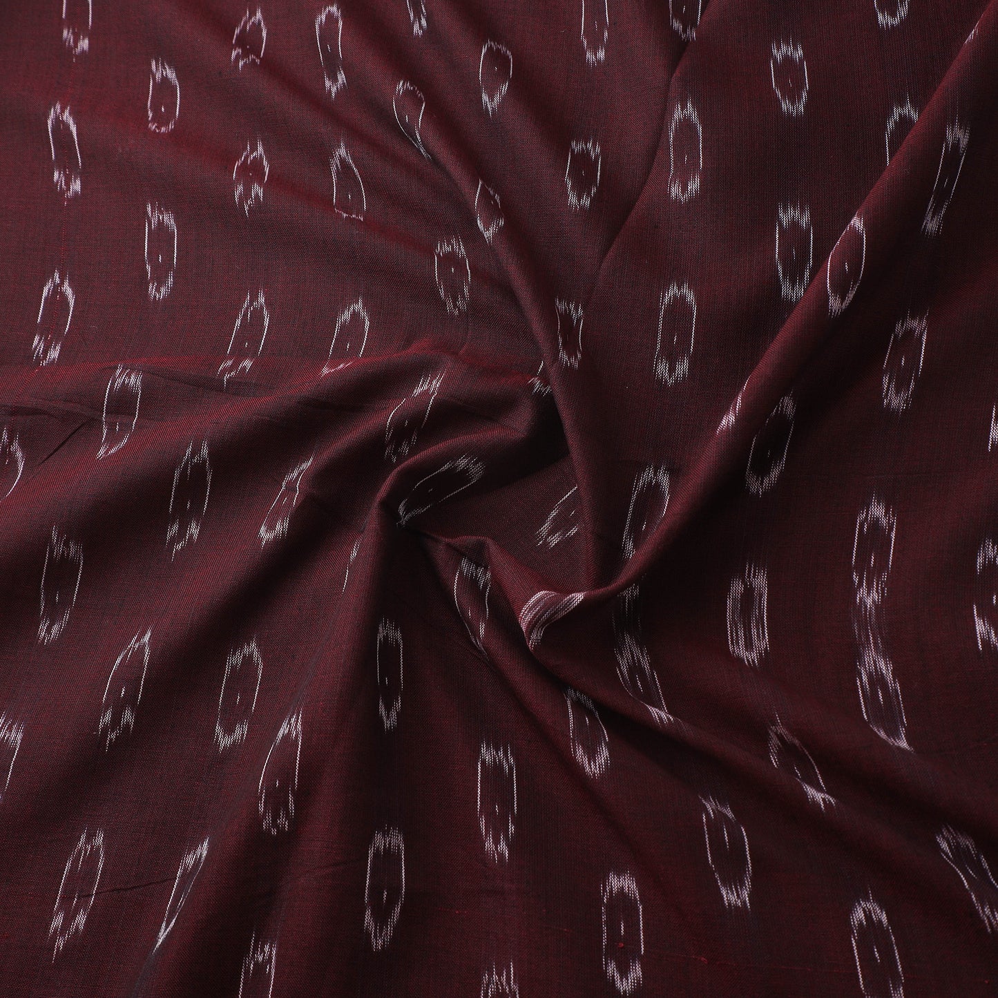 Maroon - Sambalpuri Ikat Handloom Cotton Fabric 06
