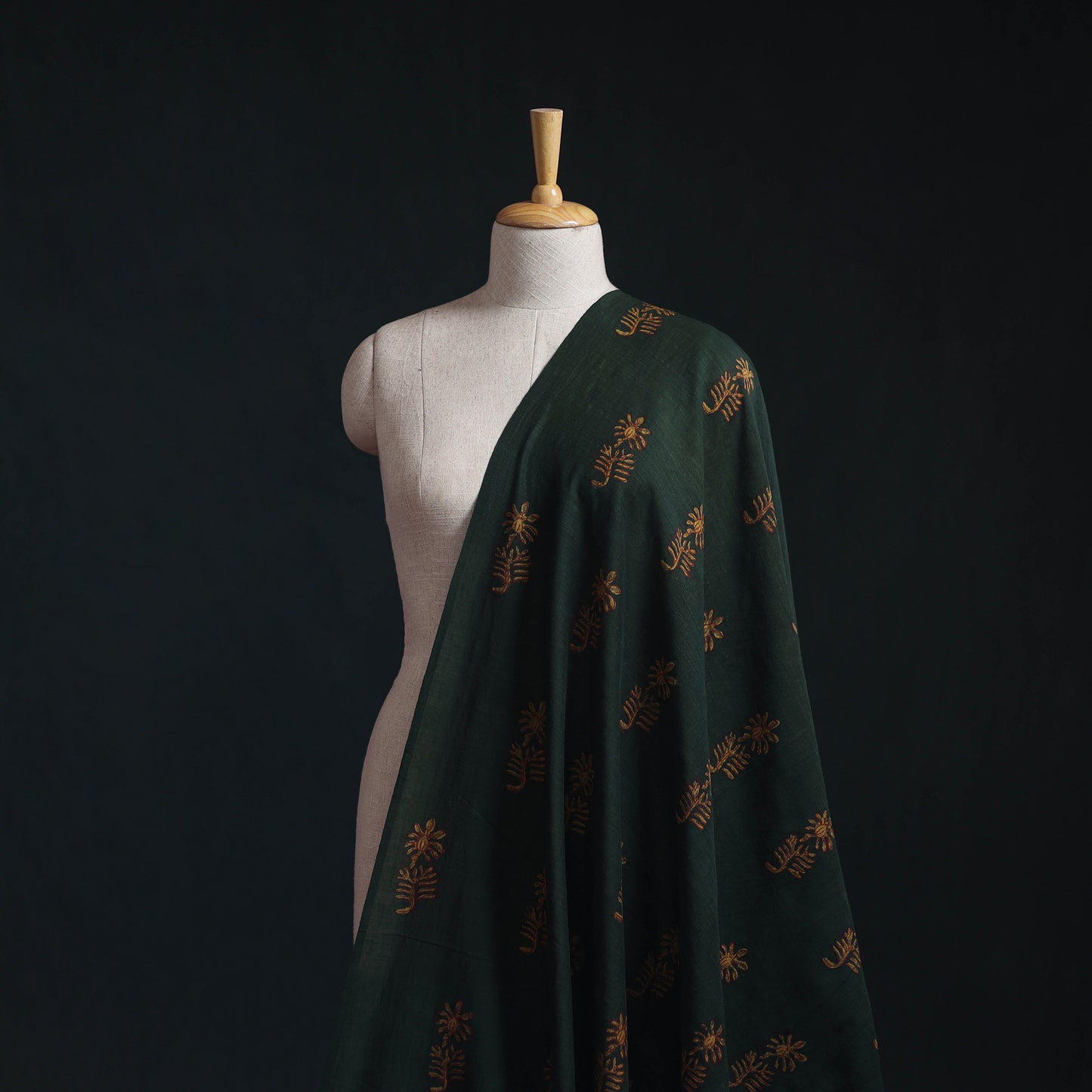 Akola Hand Block Printed Handloom Chanderi Slub Fabric 25