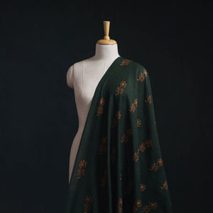 Green - Akola Hand Block Printed Handloom Chanderi Slub Fabric 25