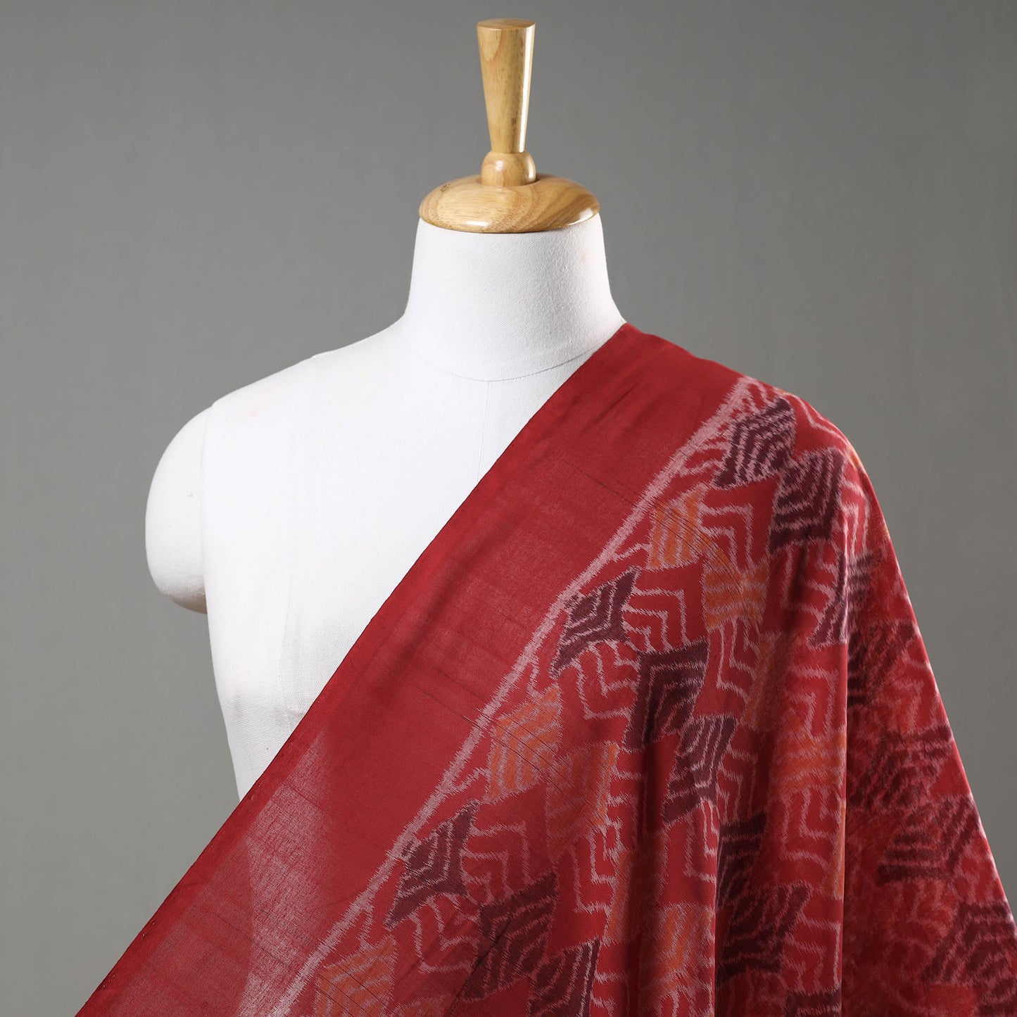 Red - Special Sambalpuri Odisha Ikat Handloom Cotton Fabric