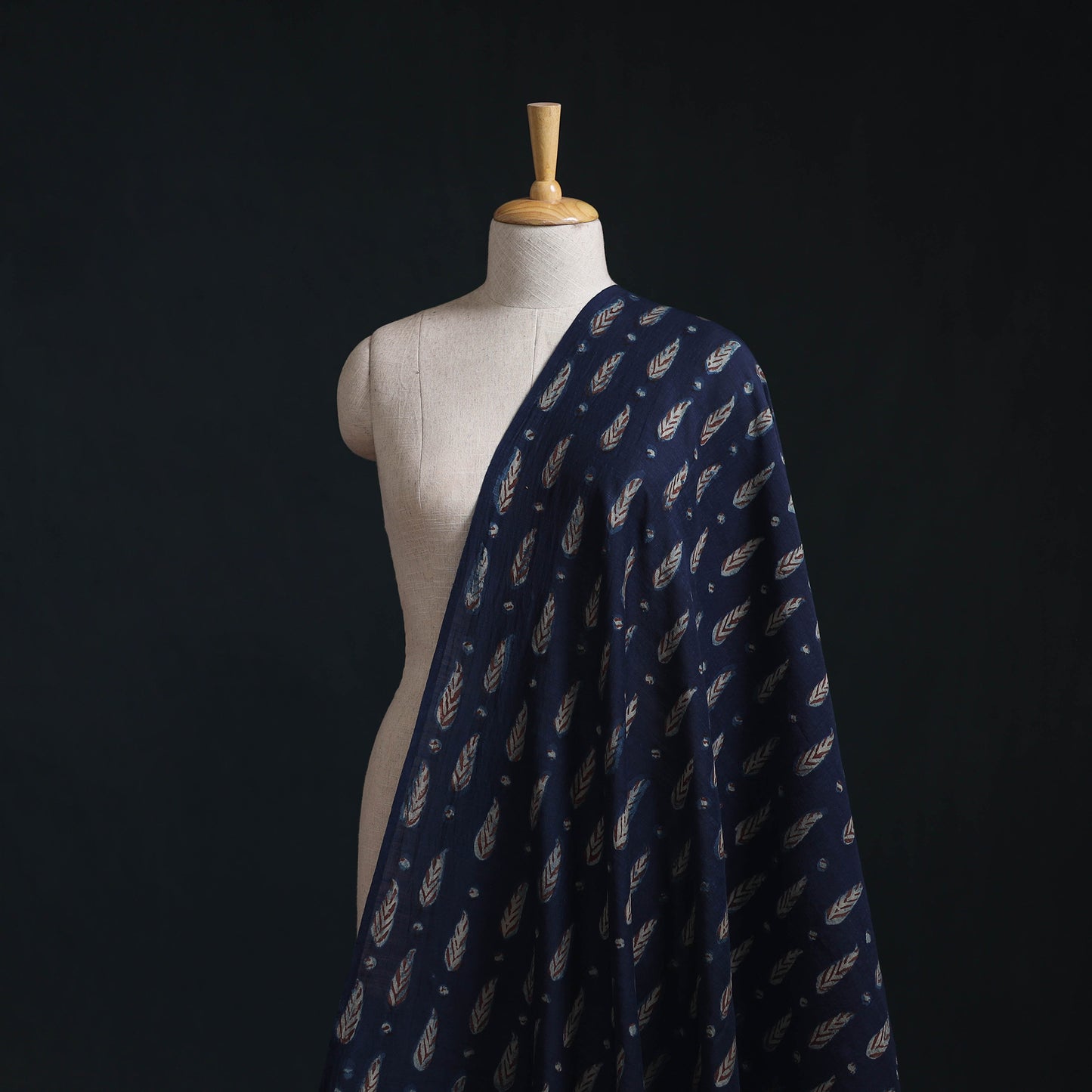 Akola Hand Block Printed Handloom Chanderi Slub Fabric 24