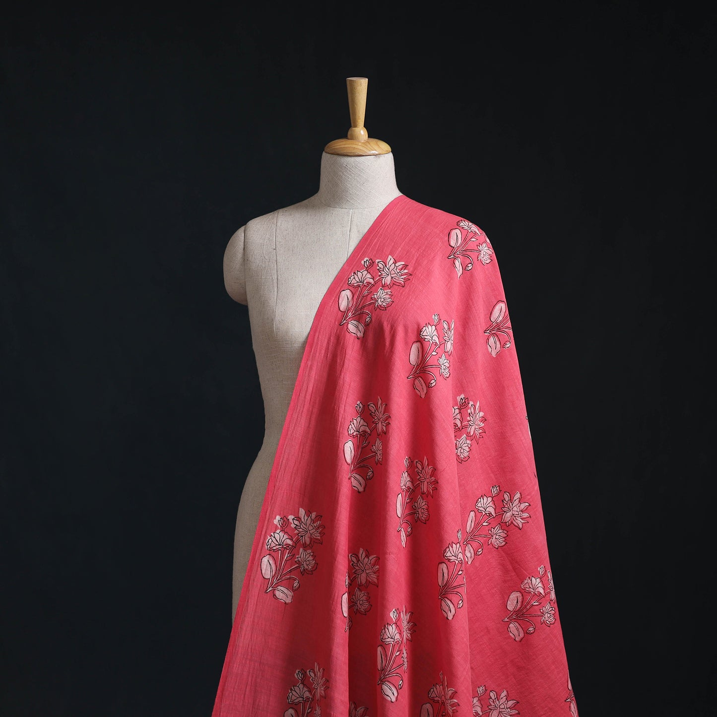 Akola Hand Block Printed Handloom Chanderi Slub Fabric 19