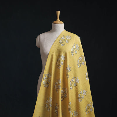 Akola Hand Block Printed Handloom Chanderi Slub Fabric 13