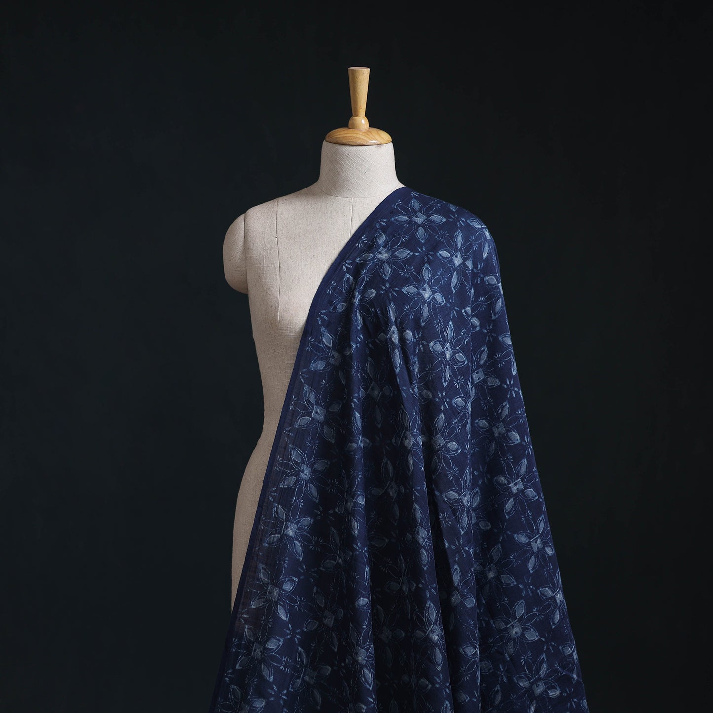 Akola Hand Block Printed Handloom Chanderi Slub Fabric 07
