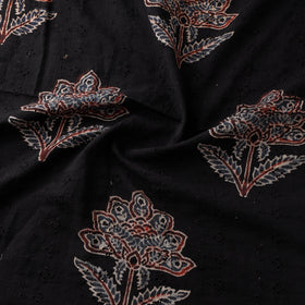 Black - Hakoba Hand Block Ajrakh Print Natural Dyed Cotton Fabric 04