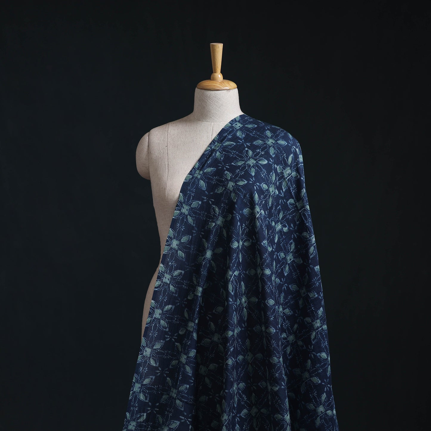 Akola Hand Block Printed Handloom Chanderi Slub Fabric 04