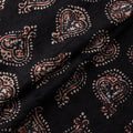 Black - Hakoba Hand Block Ajrakh Print Natural Dyed Cotton Fabric 06