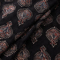 Black - Hakoba Hand Block Ajrakh Print Natural Dyed Cotton Fabric 08