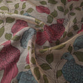 Beige - Srikalahasti Pen Work Natural Dyed Handpainted Kalamkari Kota Doria Silk Fabric 06