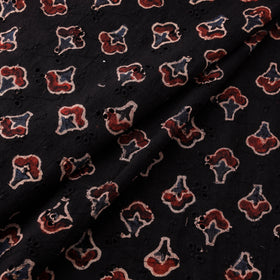 Black - Hakoba Hand Block Ajrakh Print Natural Dyed Cotton Fabric 10
