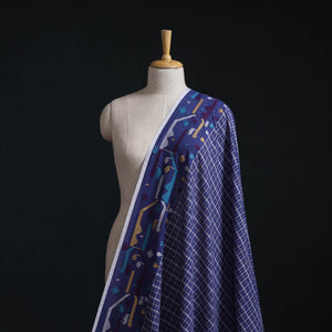 Blue - Pure Handloom Cotton Bengal Jamdani Fabric 04