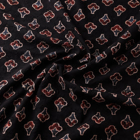 Black - Hakoba Hand Block Ajrakh Print Natural Dyed Cotton Fabric 12