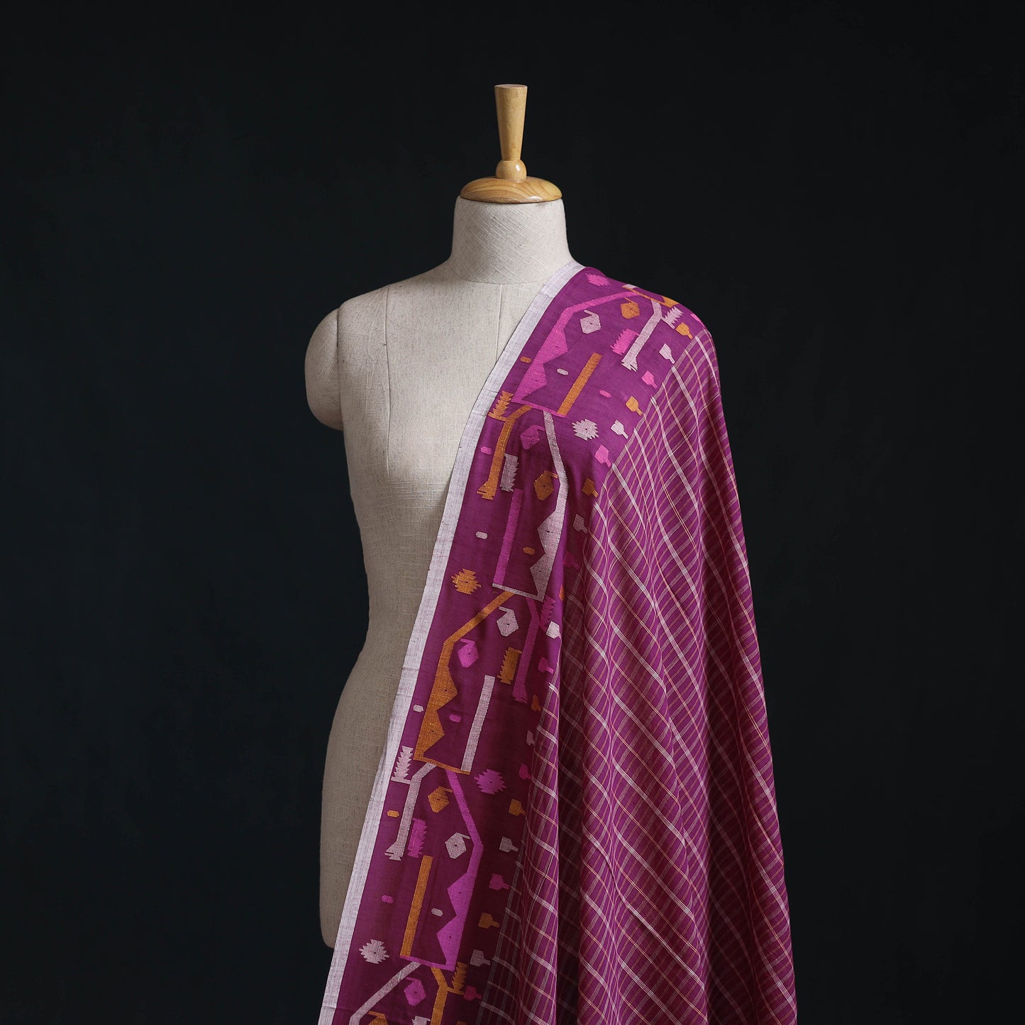 Pure Handloom Cotton Bengal Jamdani Fabric 02