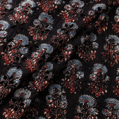 Black - Hakoba Hand Block Ajrakh Print Natural Dyed Cotton Fabric 13