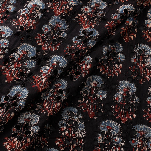 Black - Hakoba Hand Block Ajrakh Print Natural Dyed Cotton Fabric 13