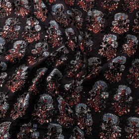 Black - Hakoba Hand Block Ajrakh Print Natural Dyed Cotton Fabric 13