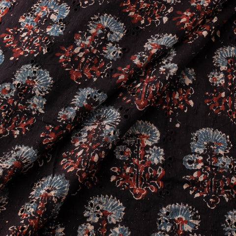 Black - Hakoba Hand Block Ajrakh Print Natural Dyed Cotton Fabric 14