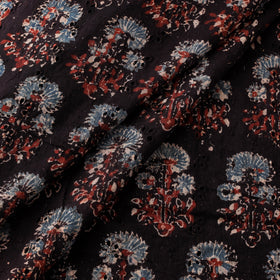 Black - Hakoba Hand Block Ajrakh Print Natural Dyed Cotton Fabric 14