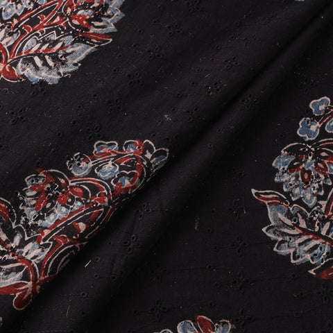 Black - Hakoba Hand Block Ajrakh Print Natural Dyed Cotton Fabric 19