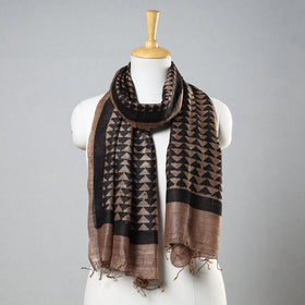 Buy Handloom Block Print Tussar Silk Bindaas Stole