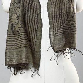 Buy Handloom Block Print Tussar Silk Bindaas Stole