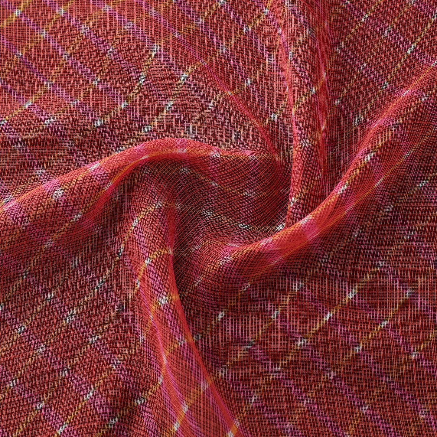 Leheriya Tie-Dye Kota Doria Cotton Fabric 03