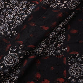 Black - Hakoba Hand Block Ajrakh Print Natural Dyed Cotton Fabric 22