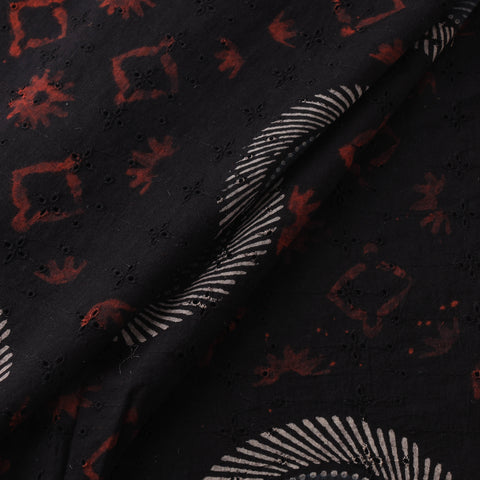 Black - Hakoba Hand Block Ajrakh Print Natural Dyed Cotton Fabric 23