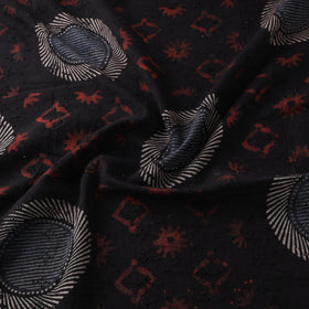 Black - Hakoba Hand Block Ajrakh Print Natural Dyed Cotton Fabric 23