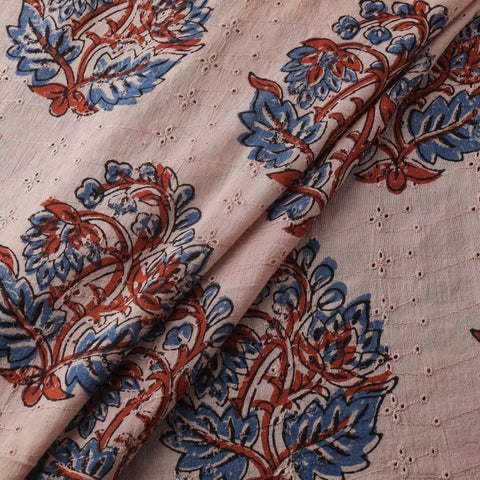 Beige - Hakoba Hand Block Ajrakh Print Natural Dyed Cotton Fabric 26