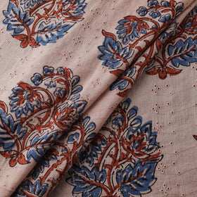 Beige - Hakoba Hand Block Ajrakh Print Natural Dyed Cotton Fabric 26