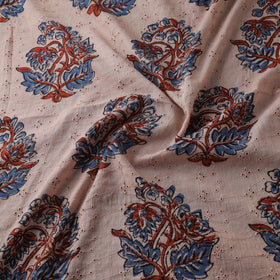 Beige - Hakoba Hand Block Ajrakh Print Natural Dyed Cotton Fabric 26