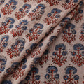 Beige - Hakoba Hand Block Ajrakh Print Natural Dyed Cotton Fabric 27