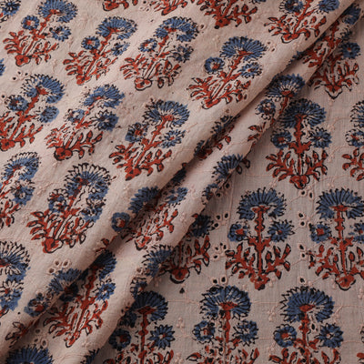 Beige - Hakoba Hand Block Ajrakh Print Natural Dyed Cotton Fabric 27