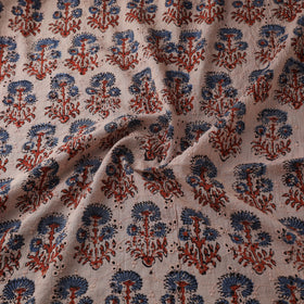 Beige - Hakoba Hand Block Ajrakh Print Natural Dyed Cotton Fabric 27