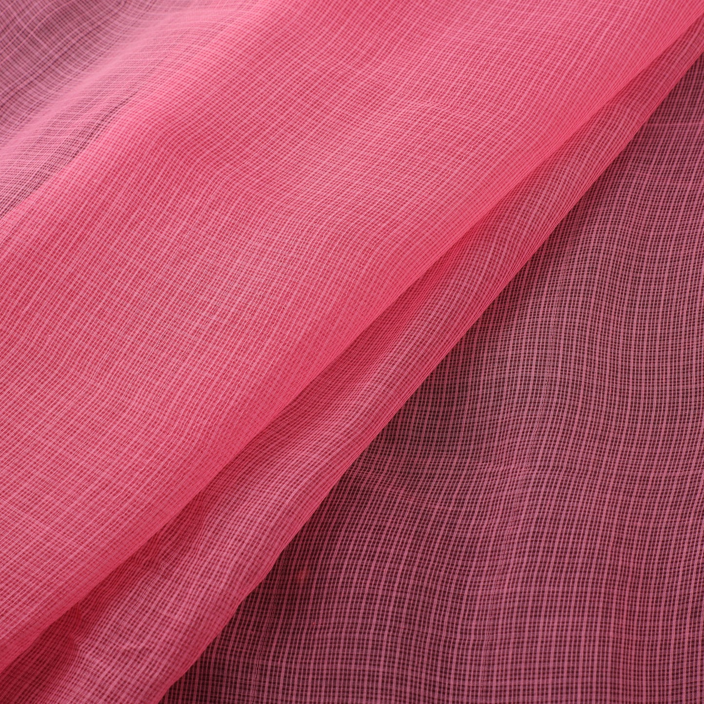 Pink - Plain Kota Doria Cotton Fabric 06