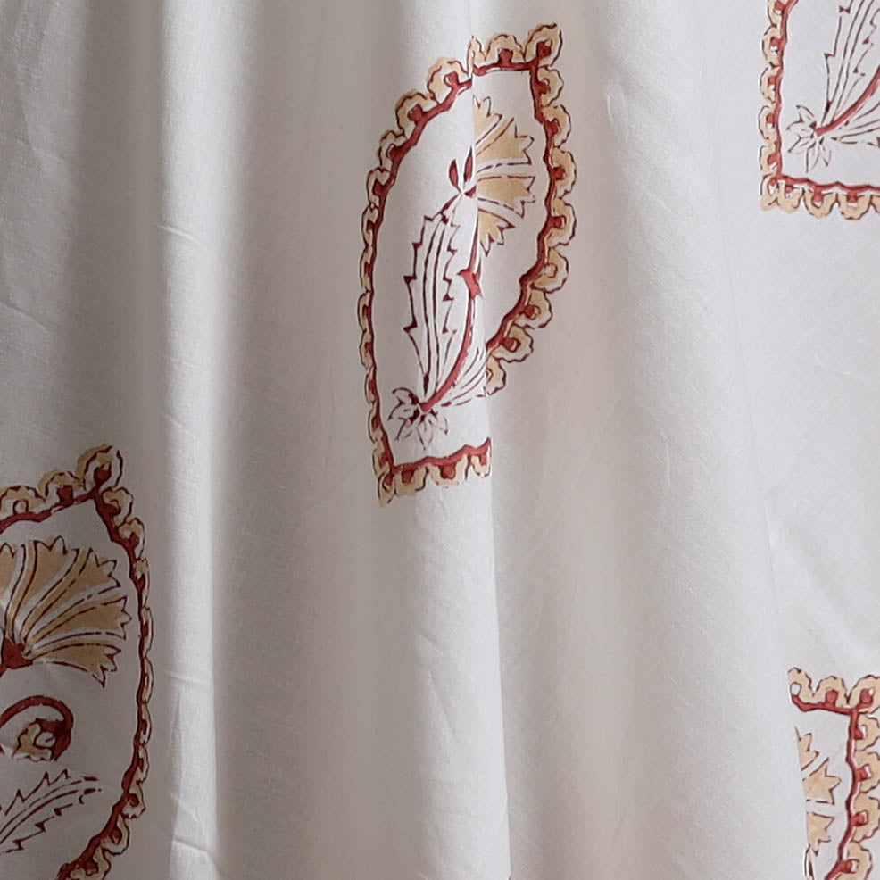 Sanganeri Hand Block Mughal Print Cotton Fabric 13