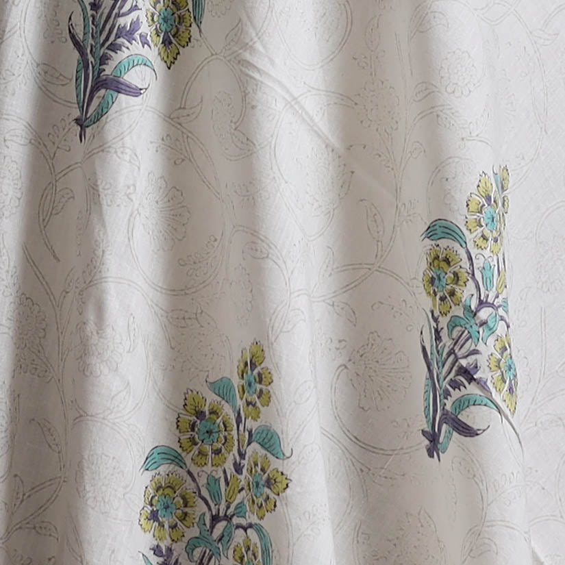 Sanganeri Hand Block Mughal Print Cotton Fabric 15