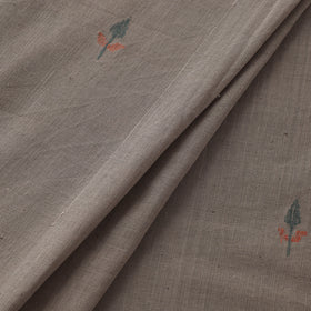 Grey - Handspun Handloom Natural Dyed Cotton Srikakulam Jamdani Fabric 01