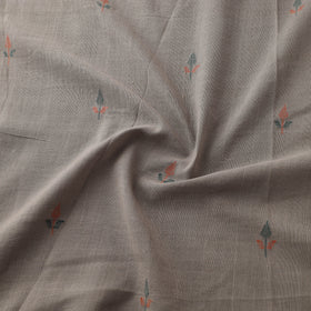 Grey - Handspun Handloom Natural Dyed Cotton Srikakulam Jamdani Fabric 01