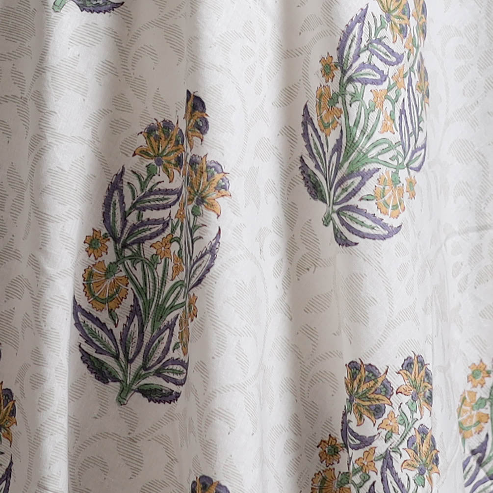 Sanganeri Hand Block Mughal Print Cotton Fabric 18