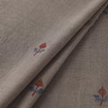 Grey - Handspun Handloom Natural Dyed Cotton Srikakulam Jamdani Fabric 03