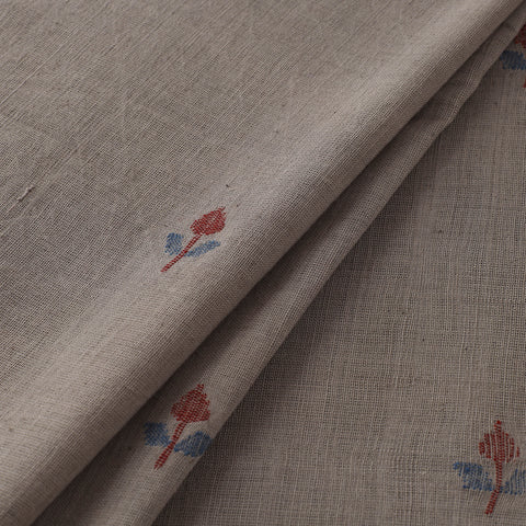Handspun Handloom Natural Dyed Cotton Srikakulam Jamdani Fabric 03