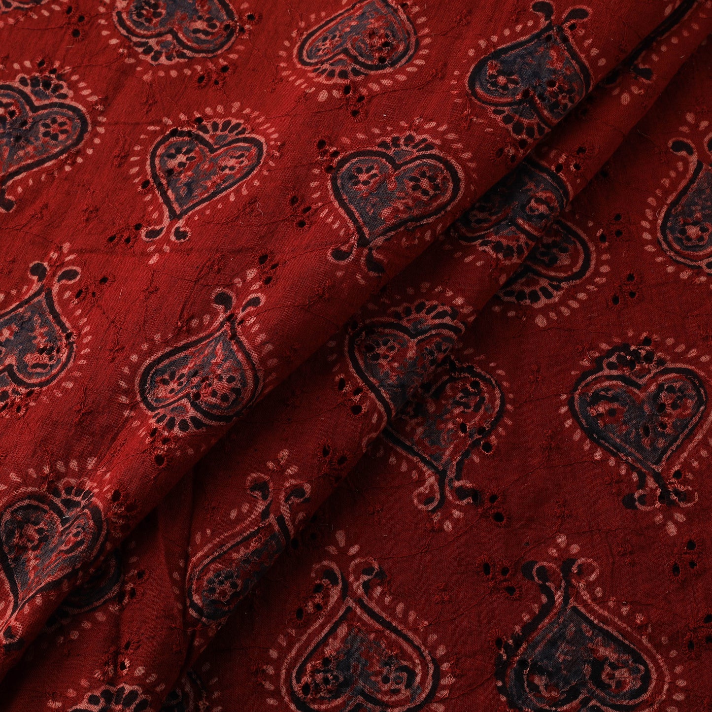 Hakoba Hand Block Ajrakh Print Natural Dyed Cotton Fabric 42