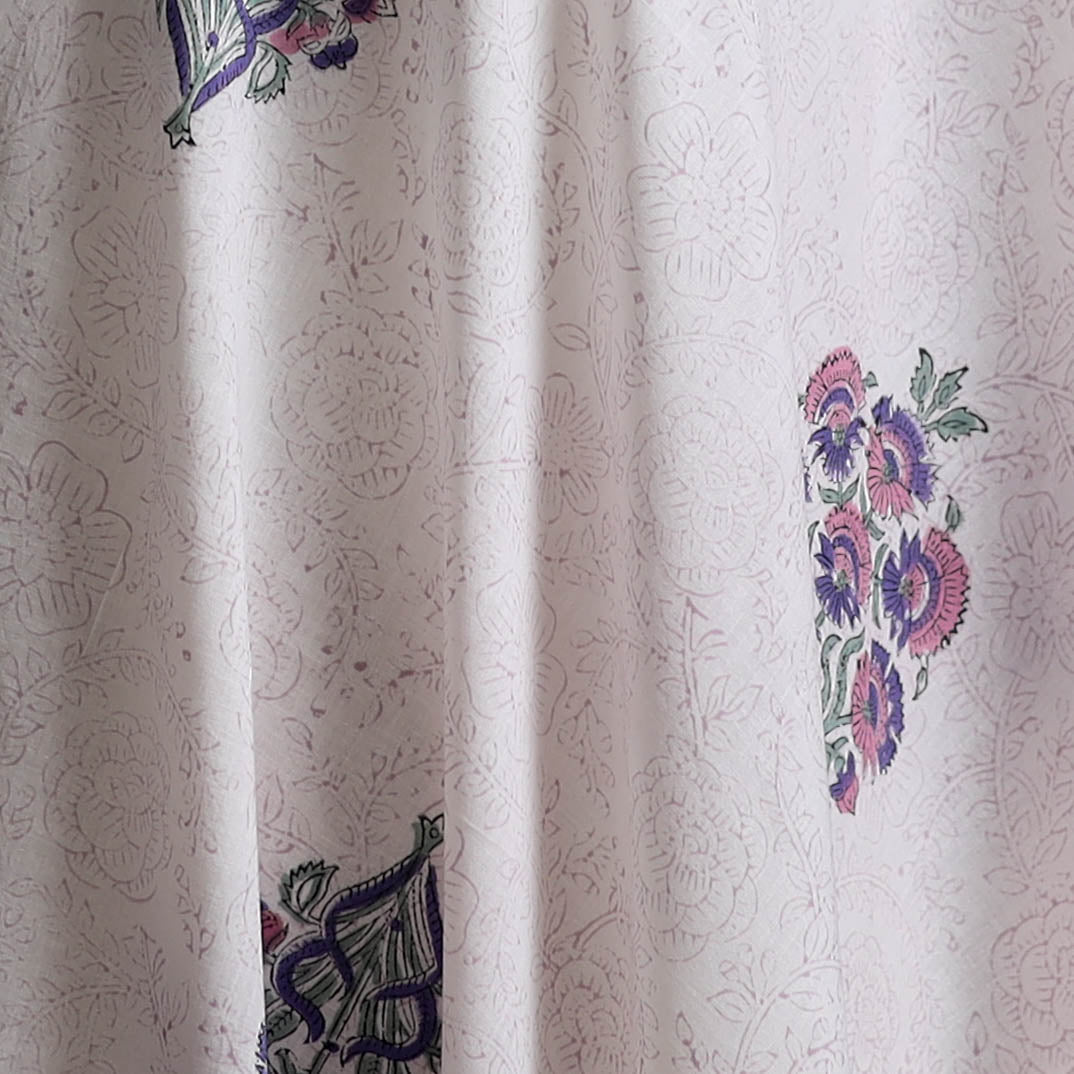 Sanganeri Hand Block Mughal Print Cotton Fabric 19