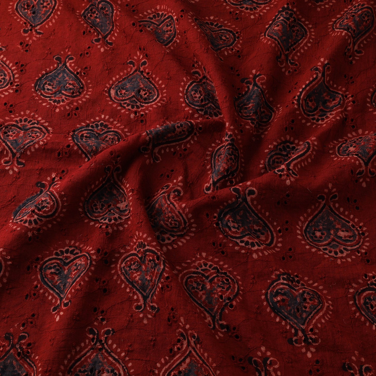 Hakoba Hand Block Ajrakh Print Natural Dyed Cotton Fabric 42