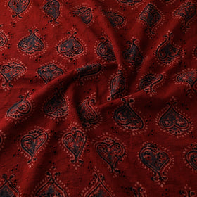 Hakoba Hand Block Ajrakh Print Natural Dyed Cotton Fabric 42