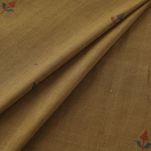 Yellow - Handspun Handloom Natural Dyed Cotton Srikakulam Jamdani Fabric 05