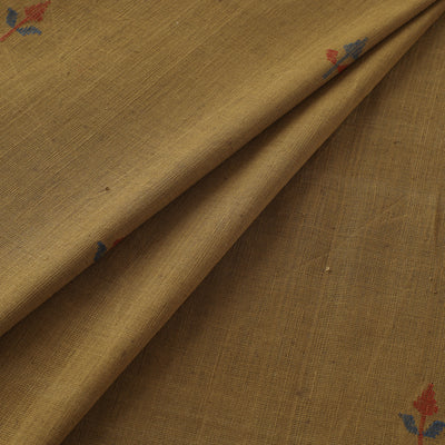 Yellow - Handspun Handloom Natural Dyed Cotton Srikakulam Jamdani Fabric 05
